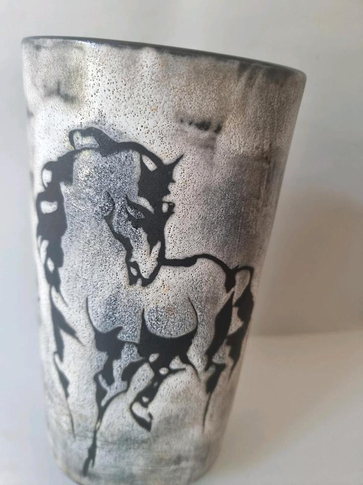 original Gustav Spörri Pferde Blumenvase Vase Mid Century in Mannheim