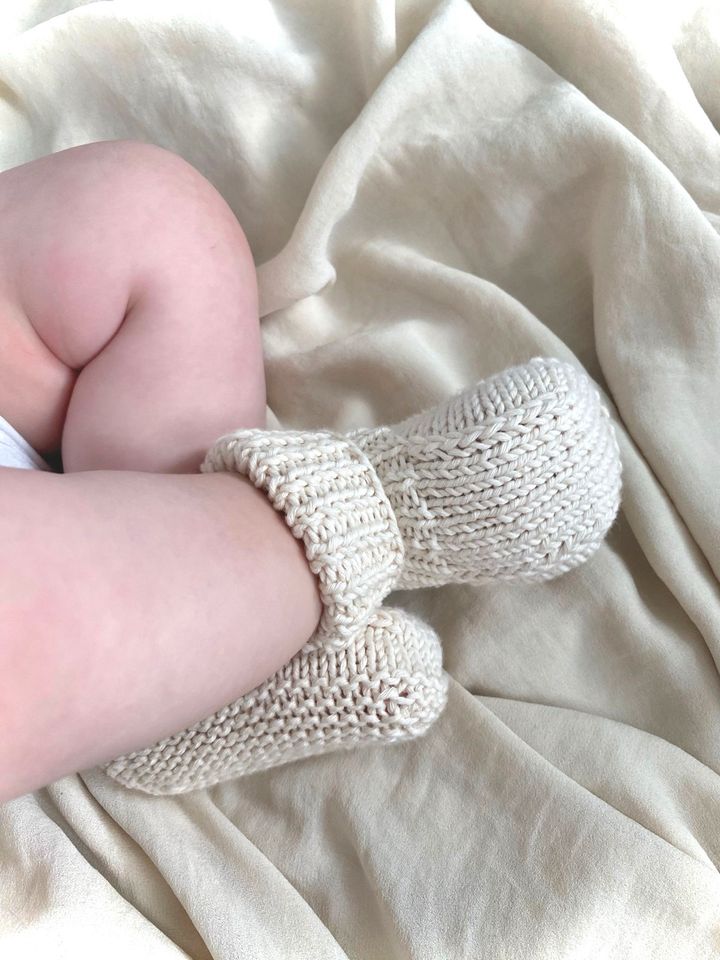 Baby Organic Cotton Strickschuhe “Creme“ in Gelsenkirchen