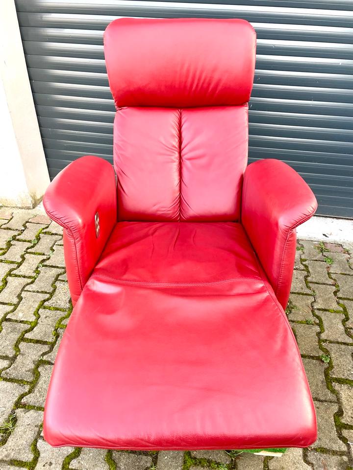 Ewald Schillig Leder Relaxsessel elektrisch verstellbar, drehbar in Bensheim