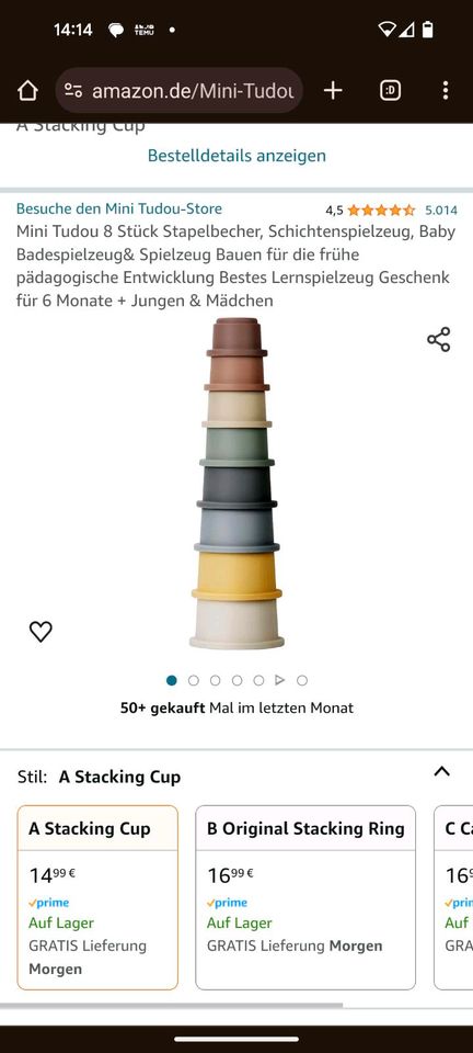 Mini Tudou Stapelturm Pastell Erdtöne in Gangelt