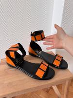 Neu! Bär Sandalen gr.7 (26cm) schwarz orange Leder elastisch Berlin - Niederschönhausen Vorschau
