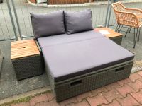 Loungesofa Metz mit 2 Tischen zum Ausziehen Rattan Grau m. Kissen Bayern - Kulmbach Vorschau