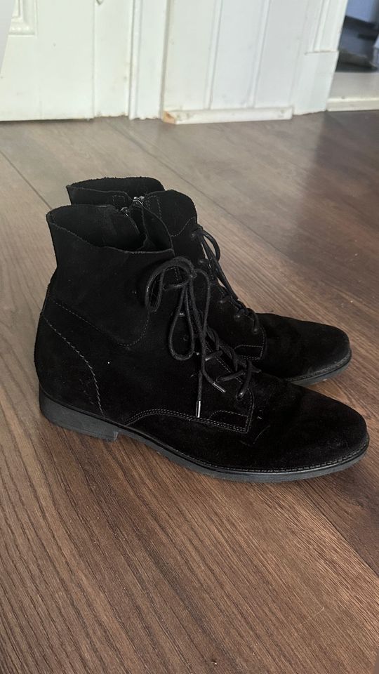 Gabor Schuhe Stiefeletten Wildleder Leder Schwarz in Lüneburg