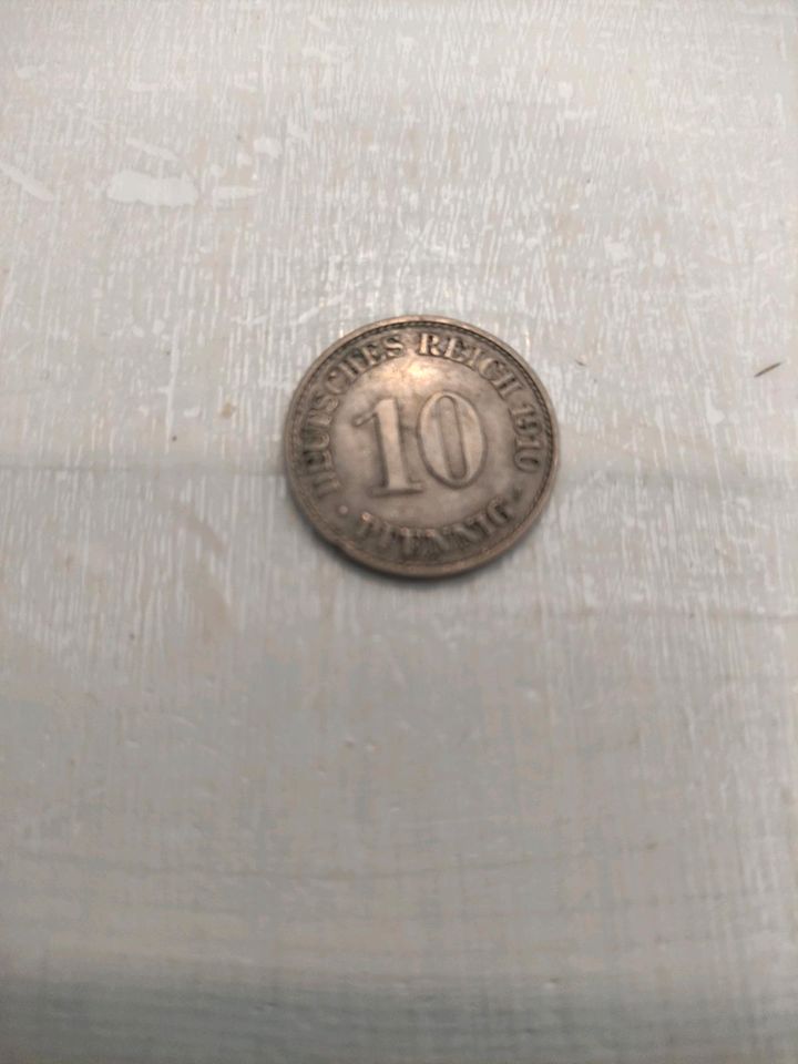 Deutsche Reichsmark 10 Pfennige von 1910-1915 in Flensburg