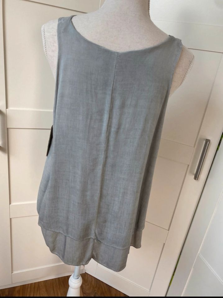 NEU! Italienische Mode Top Shirt grau One Size(38-40) in Obernbreit