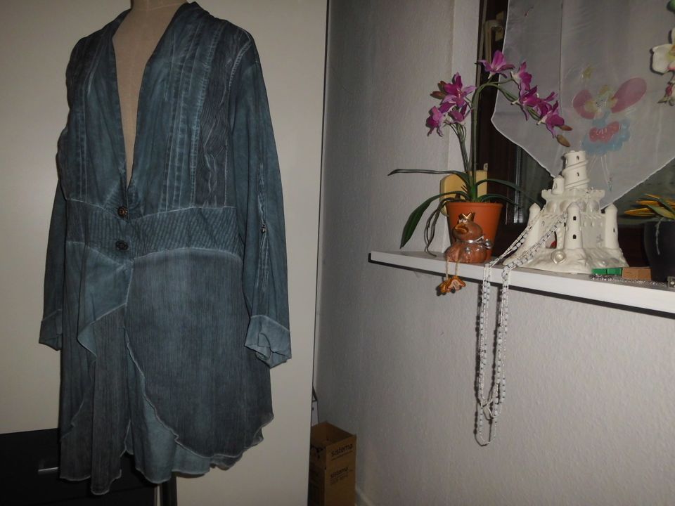 Tredy Blusenjacke jeansblau Lagenlook Gr. 48 in Luckenbach