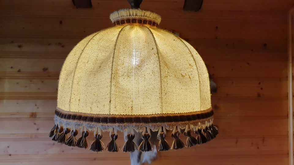 Deckenlampe rustikal, vintage, Lampe mit Lampenschirm, Holz in Oberhausen