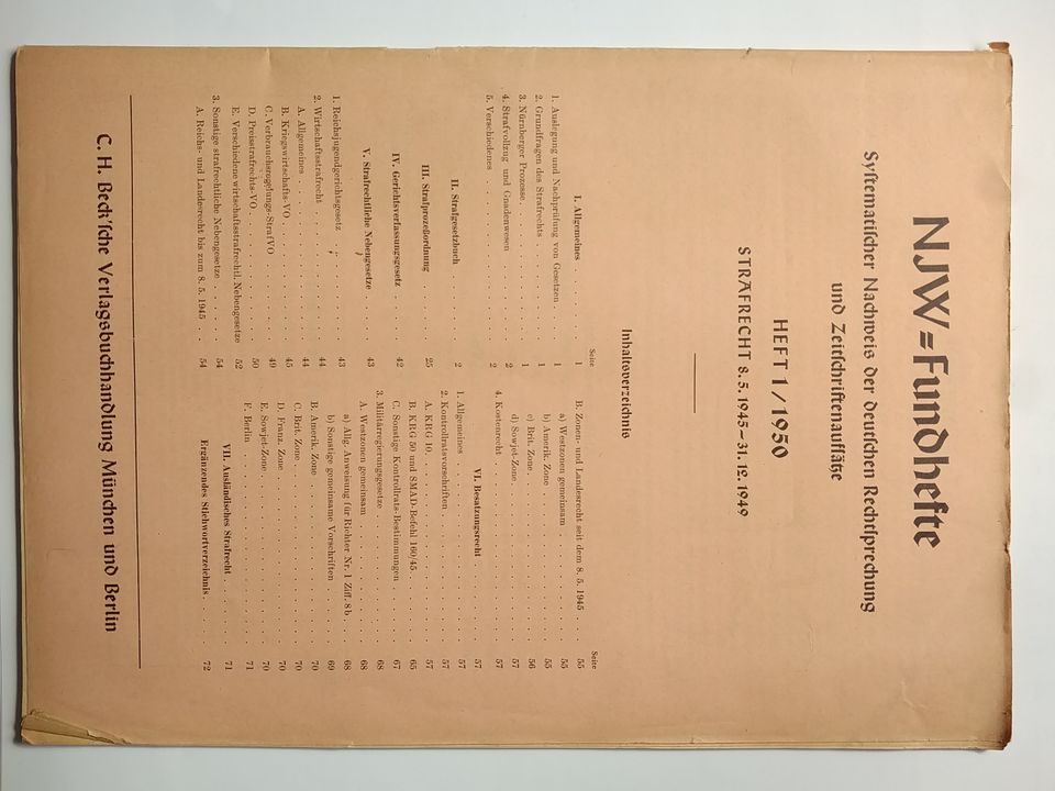 NJW-Wochenschrift gebund.1950-1961+ seltene NJW-Fundhefte ab 1945 in Berlin