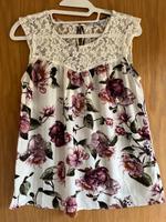 Top, Offwhite , Weiß mit Spitze, Blumenmuster, Gr. S, Hailys Niedersachsen - Oyten Vorschau