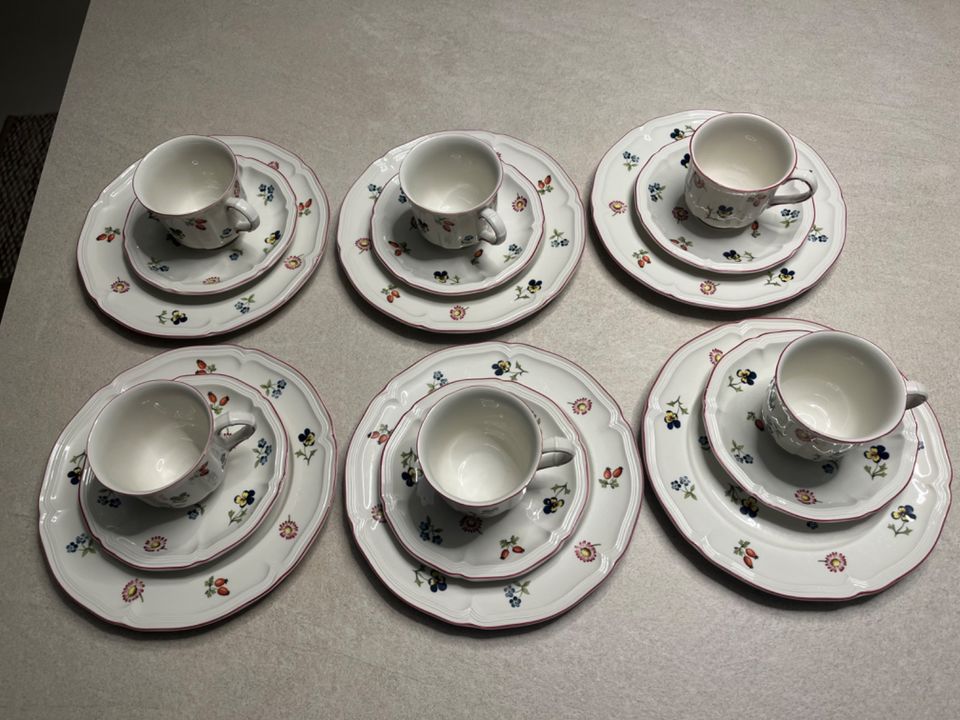 Frühstücks - Kuchen Geschirr, 18-tlg., Petite Fleur Villeroy Boch in Bottrop