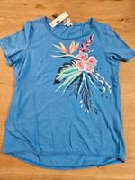 T-Shirt Damen Esprit Größe L blau mit Blumen Hessen - Bad Vilbel Vorschau