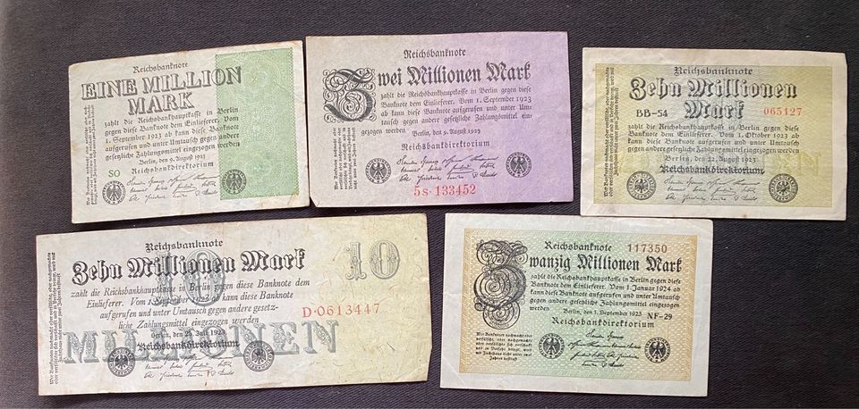 Deutsches Reich 18 verschiedene Geldscheine Banknoten bis 1923 in Lübeck