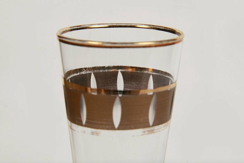 Altes Sektglas m. Goldrandbordüre u. Goldrand vintage 60/70er in Berching