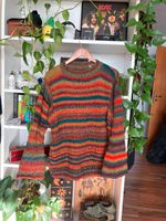 Regenbogen Hippie Woll Pullover pulli vintage ethno strick y2k Mecklenburg-Vorpommern - Greifswald Vorschau