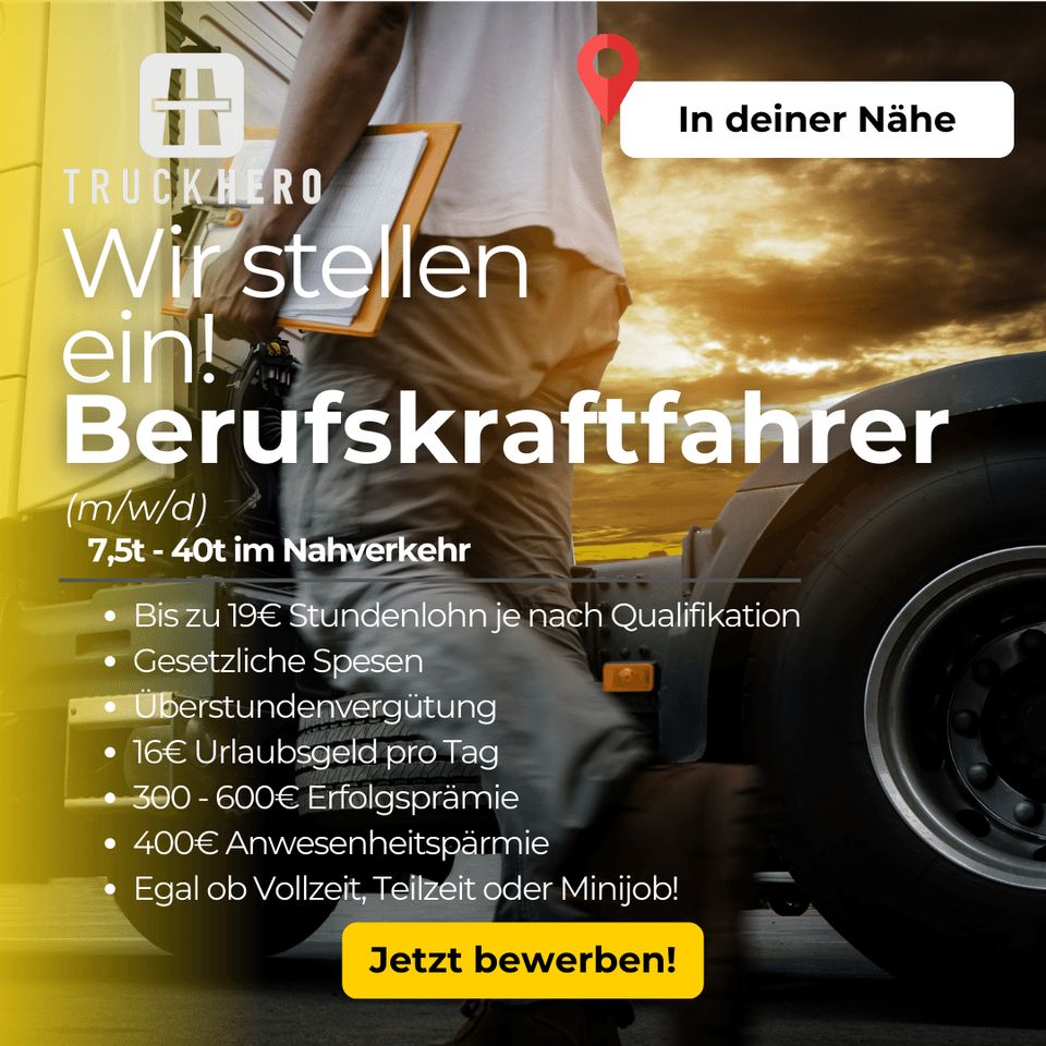 LKW-Fahrer (m/w/d) im Nahverkehr mit TOP-Prämien! in Dettelbach