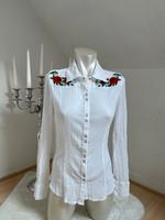 Guess Damen langärmeliges Hemd Bluse Weiß Blumenstickerei, Gr. L Nordrhein-Westfalen - Kaarst Vorschau