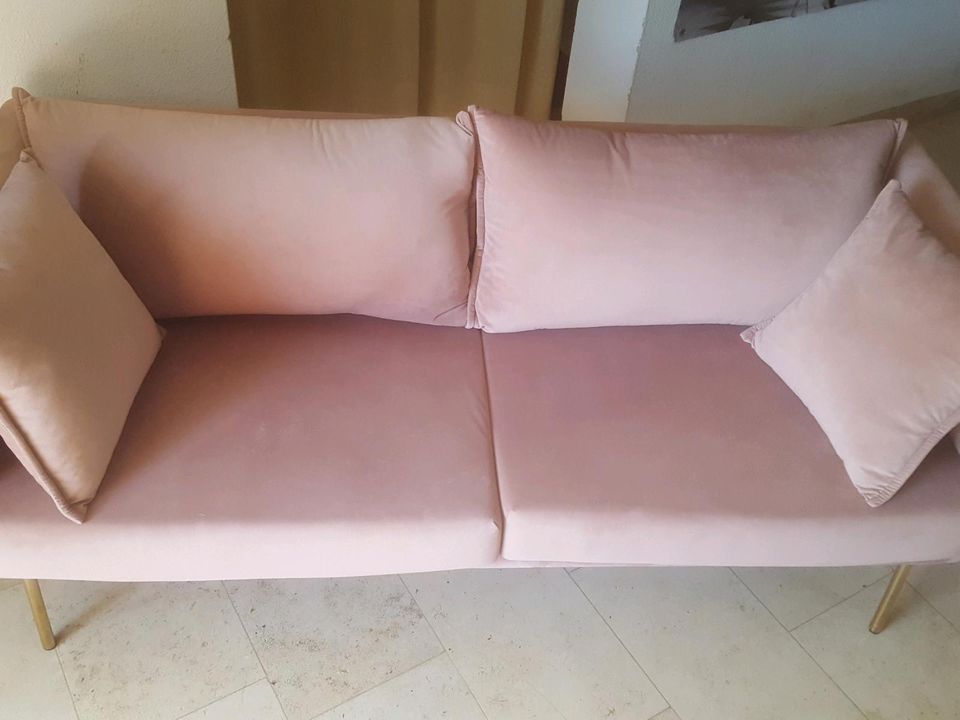 Westwing Sofa Couch Samt Altrosa- neuwertig - TOP in Scheyern