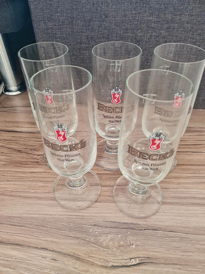 5x Bierglas Becks 0,2 Liter in Hessisch Oldendorf