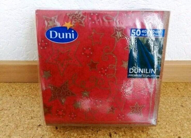 Dunilin Duni Servietten mit Leinen Struktur Neu 50 Stück Rot in Minden