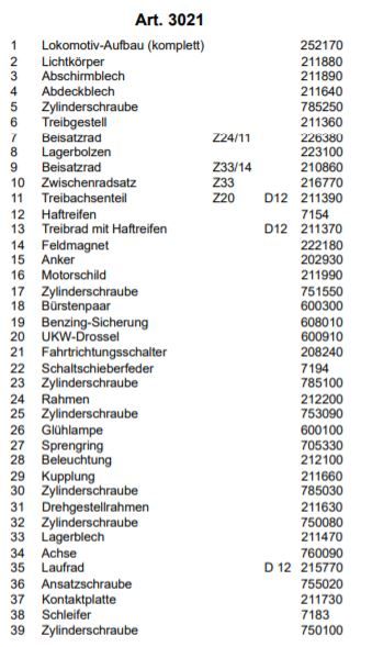 Märklin 3021 Diesellok V200 - jedes Ersatzteil ist lieferbar in Eppelsheim