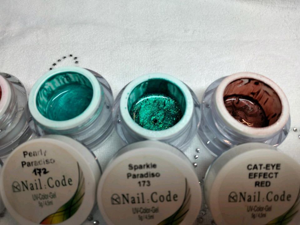 SET 10 Nailcode Gele Glitzer Cateye Nagelstudioauflösung in Riedstadt