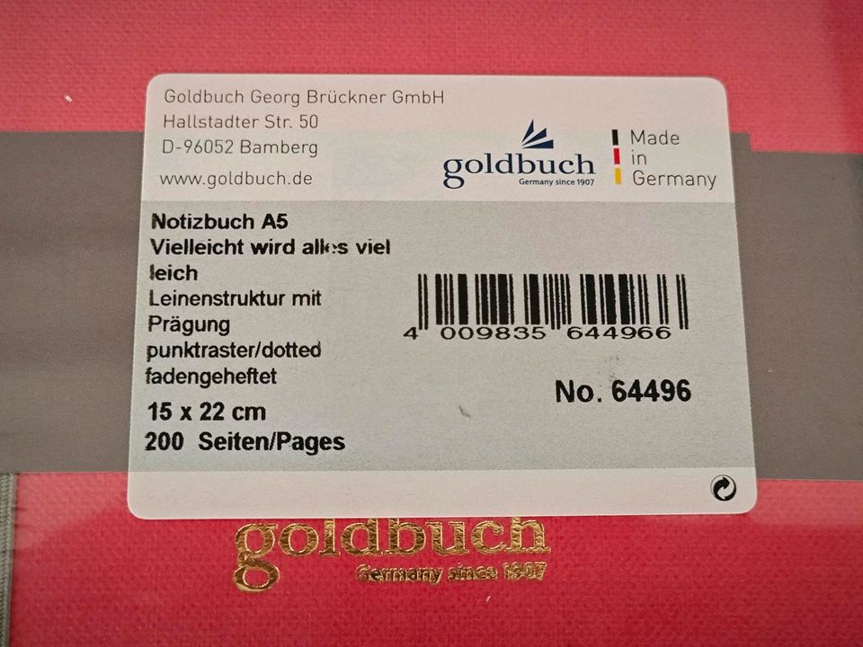 Notizbuch A5 Wortreich von Goldbuch rot mit Goldprägung *OVP* in Frankfurt am Main