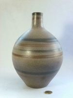 Karlsruher Majolika Keramik Vase 7826 Streifendekor Midcentury Stuttgart - Stuttgart-West Vorschau