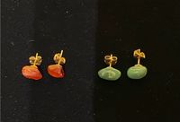 Schmuck Vintage Ohrringe Paar goldfarben mit Edelsteinen Bayern - Kirchzell Vorschau