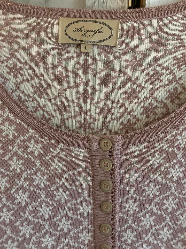 Sorgenfri Pullover rosa-creme gemustert, Gr.L, neuwertig in Zeven