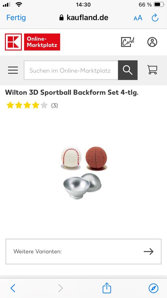 Ball Sportball Backform backformset Tortenform in Schönwald Oberfr.