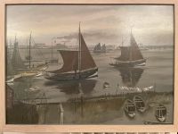 Hamburger Hafen Bild maritim Gemälde historisch neu gerahmt 75x55 Kreis Ostholstein - Bad Schwartau Vorschau