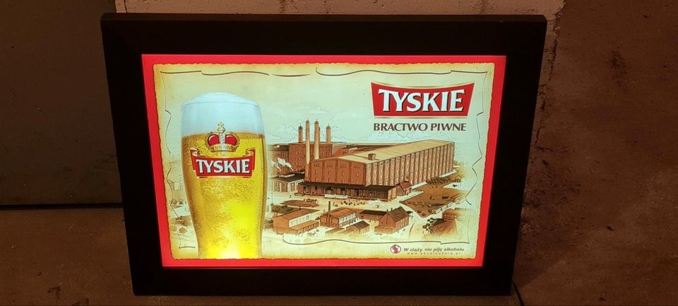 Tyskie Bild 67cm x 52cm Reklame LED Werbung Bier Party Keller in Dortmund