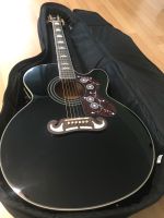 Schöne Jumbo Western Gitarre Epiphone EJ-200 SCE BK Bayern - Seukendorf Vorschau