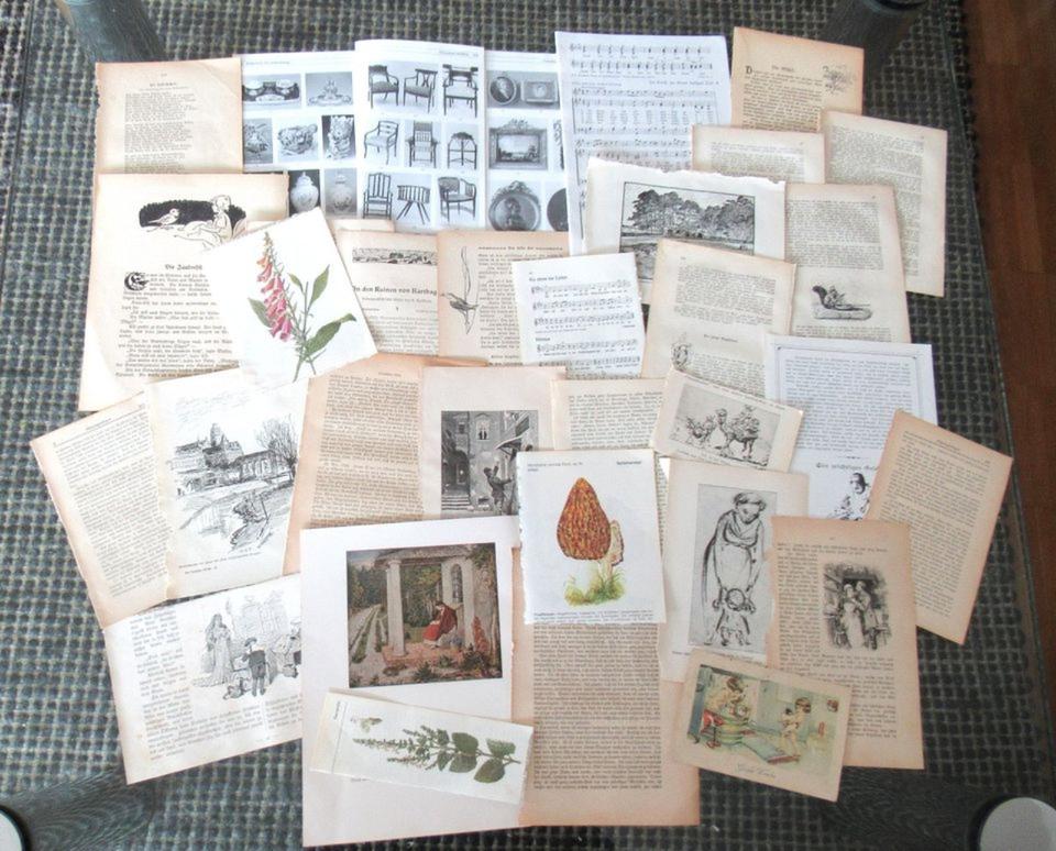 Alte Buchseiten Notenblätter Basteln Scrapbooking Journal 3 in Lörrach