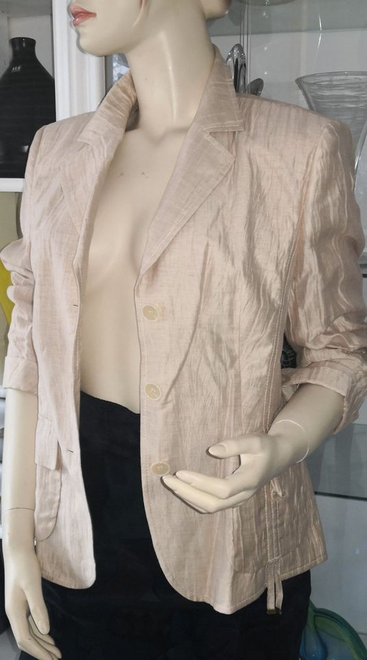 Blazer Sakko Basler Gr. 40 beige Leinen in Weinheim