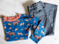 Jungen Jungs Outfit 98 Kleiderpaket Jeans Langarmshirt Wald Tiere Thüringen - Uhlstädt-Kirchhasel Vorschau