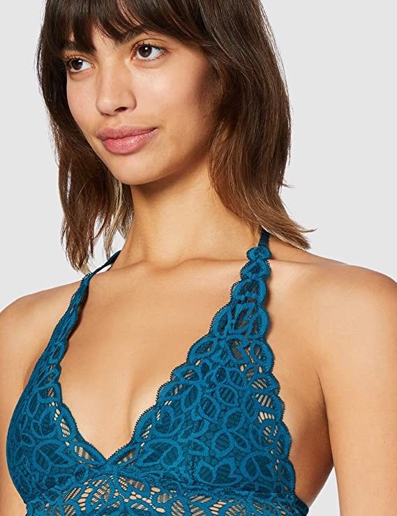 Iris & Lilly Damen Bralette mit Häkelspitze Blau Legion Blue, XS in Körle