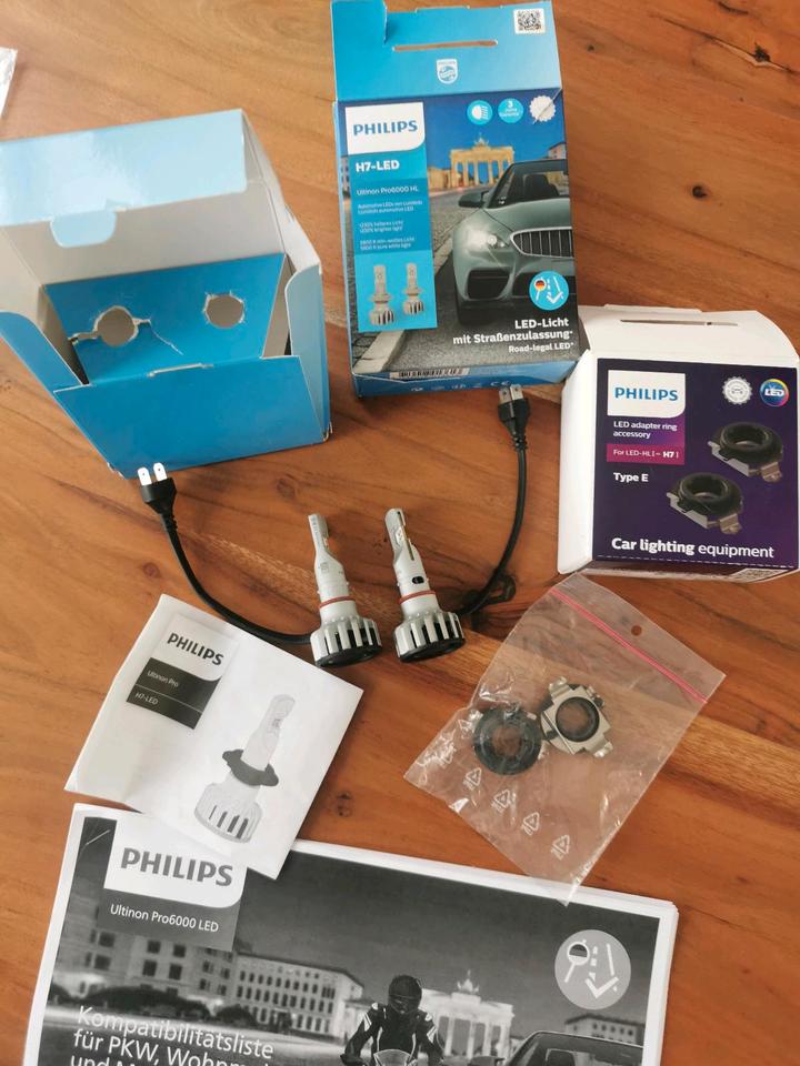 2 neue H7 Led Philips Ultinon Pro6000 Scheinwerferlampen in Holzweißig