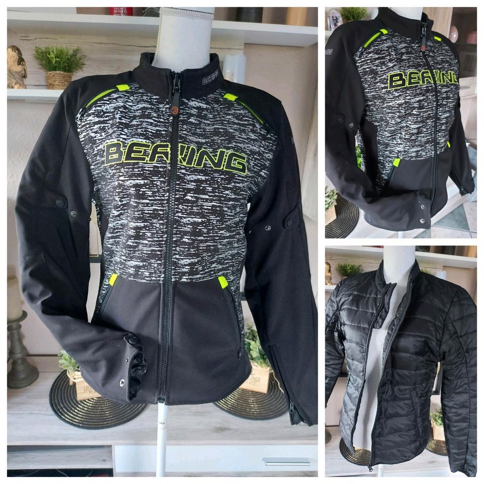 MOTORRAD JACKE ** GR.S ** BERING ** SCHWARZ TOP PROTEKTOREN in Waldbröl