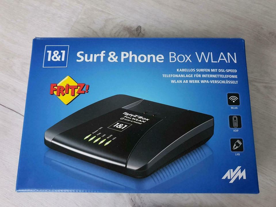 1&1 Surf & Phone Box WLAN und LAN Router FritzBox Internet VDSL in Naumburg (Saale)