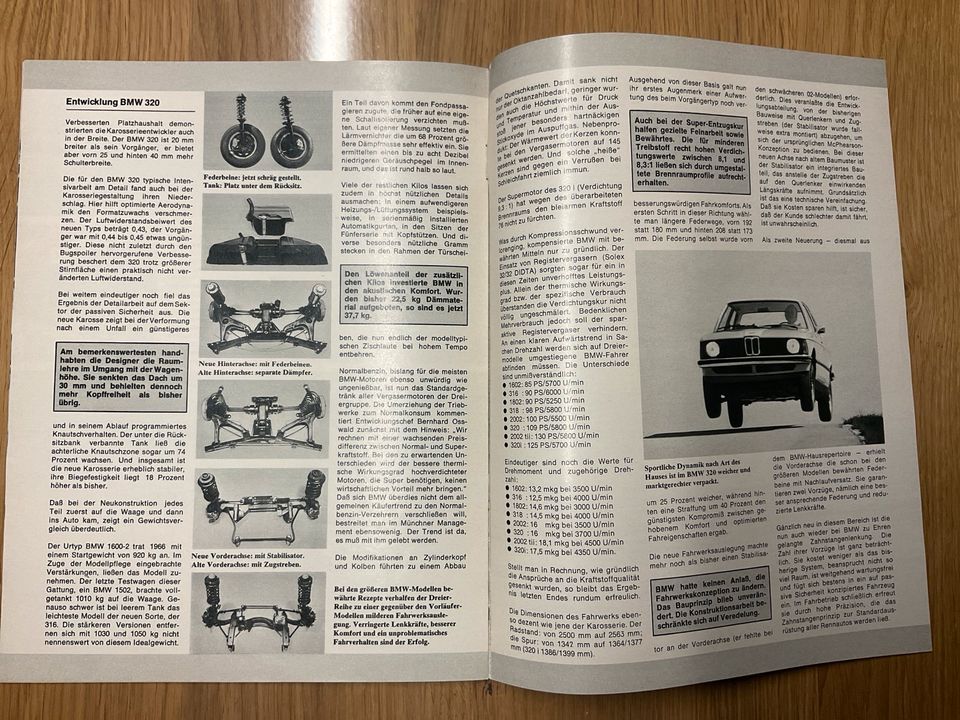 BMW 3er E21 320 Auto Motor und Sport 1975 Sonderdruck Prospekt in Nandlstadt