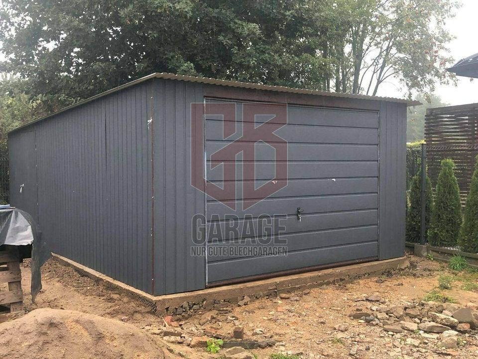 Blechgarage 3x5 Fertiggarage Gartenhäuser Lager mit Aufbau G110 in Görlitz