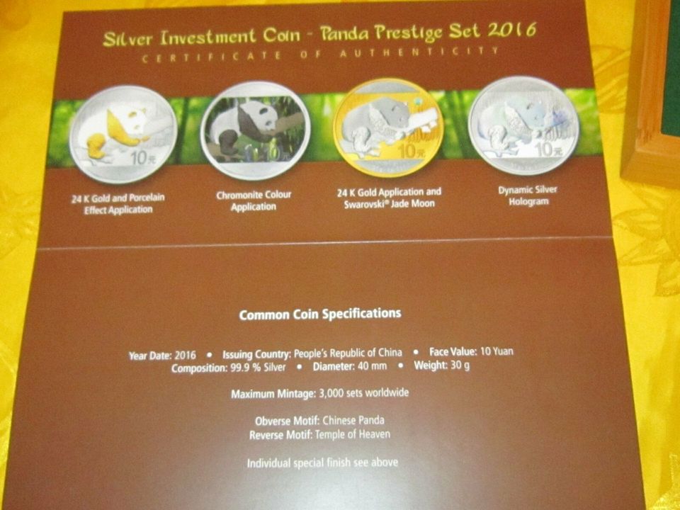 CHINA PANDA 2016 SILVER INVEST PRESTIGE SET IN OVP. in Hamburg