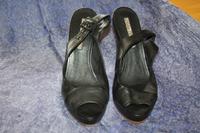 Peeptoes Pumps schwarz hoher Keilabsatz Größe 38 / 39 Bayern - Landshut Vorschau