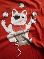 T-Shirt, jonglierende Piratenkatze mit Augenklappe Bayern - Merching Vorschau