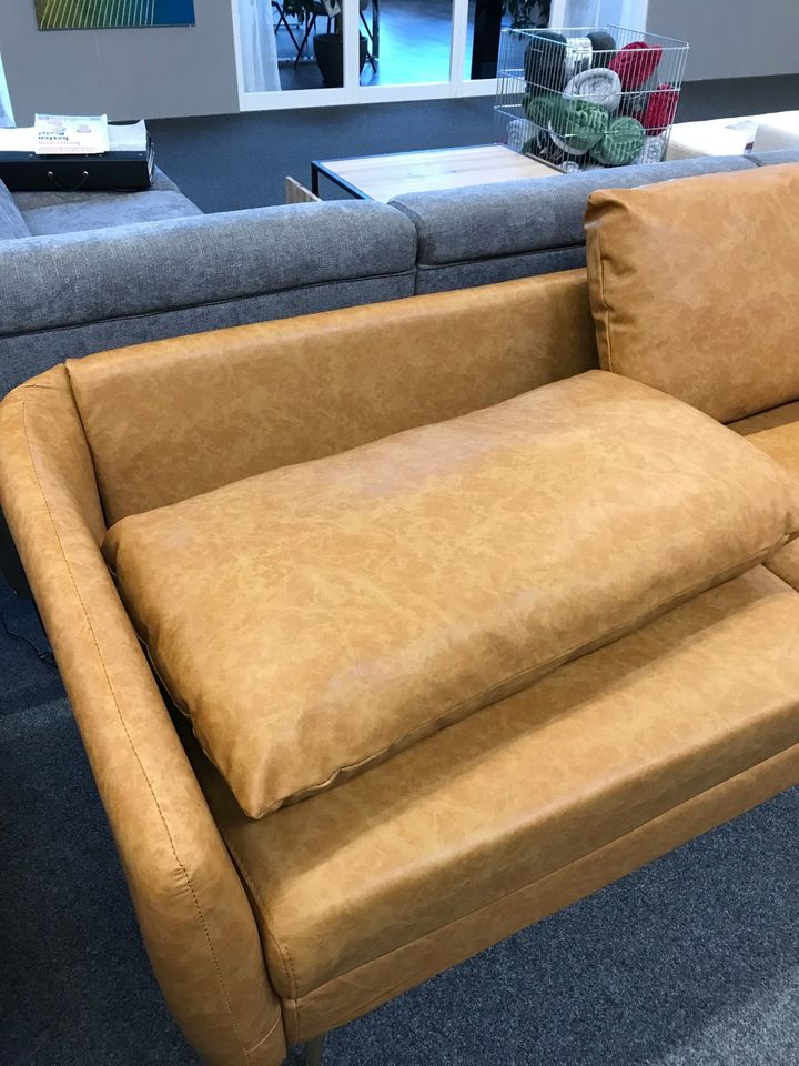 Ecksofa Antonius braun Lederoptik Ottomane rechts statt 599,99€ in Kulmbach