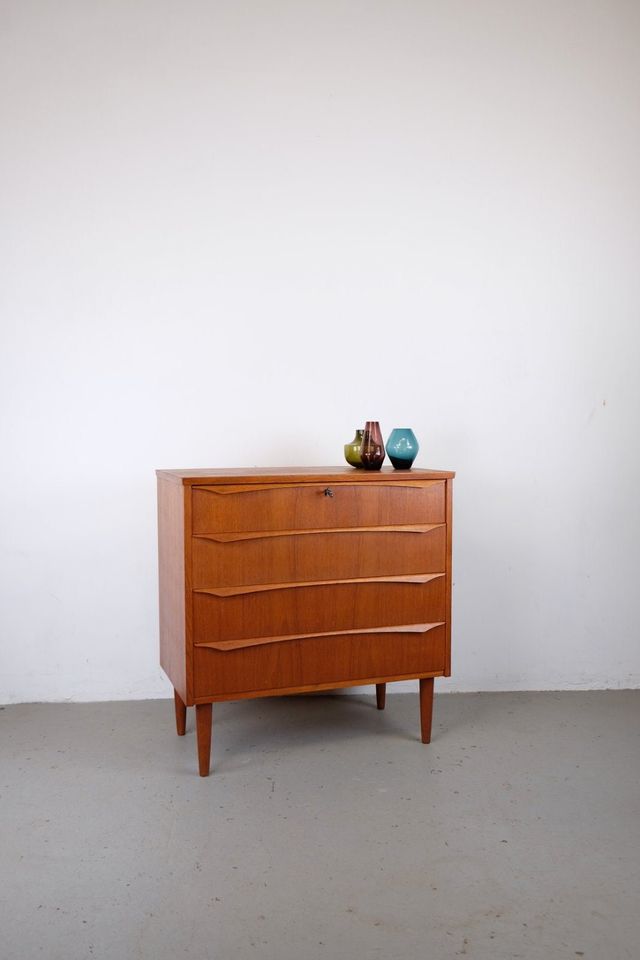 Vintage Kommode 60er 70er Mid Century Teak Retro dänisch in Gießen