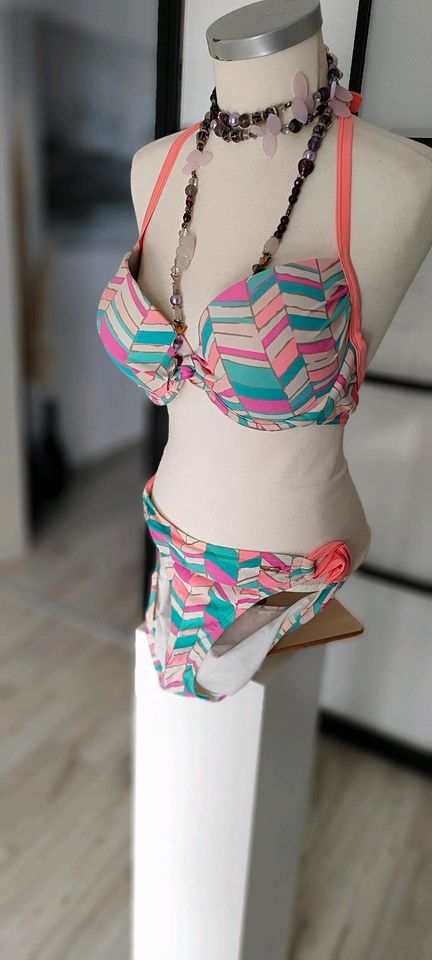 Damen Bikini von Buffalo, Gr.42, Körbchen D, Neckholder in Marl