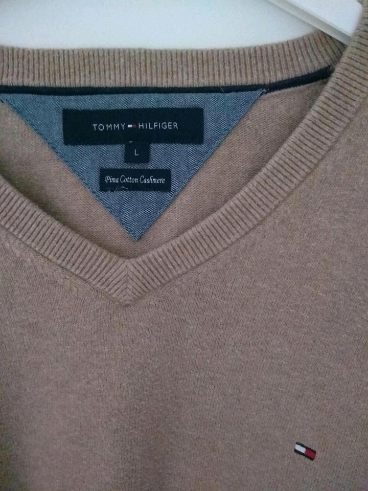 Tommy Hilfiger L Baumwolle Kaschmir Pullover beige Herren in Schleswig