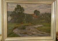 Ölgemälde „An der Kyll“, Flusslandschaft von Emil Schultz-Riga Düsseldorf - Garath Vorschau